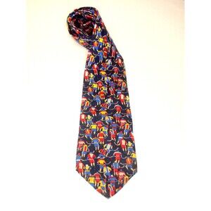 Slap Shot Hockey Tie Necktie 100% Silk Made In USA 3 3/4" x 58 Vintage Tie